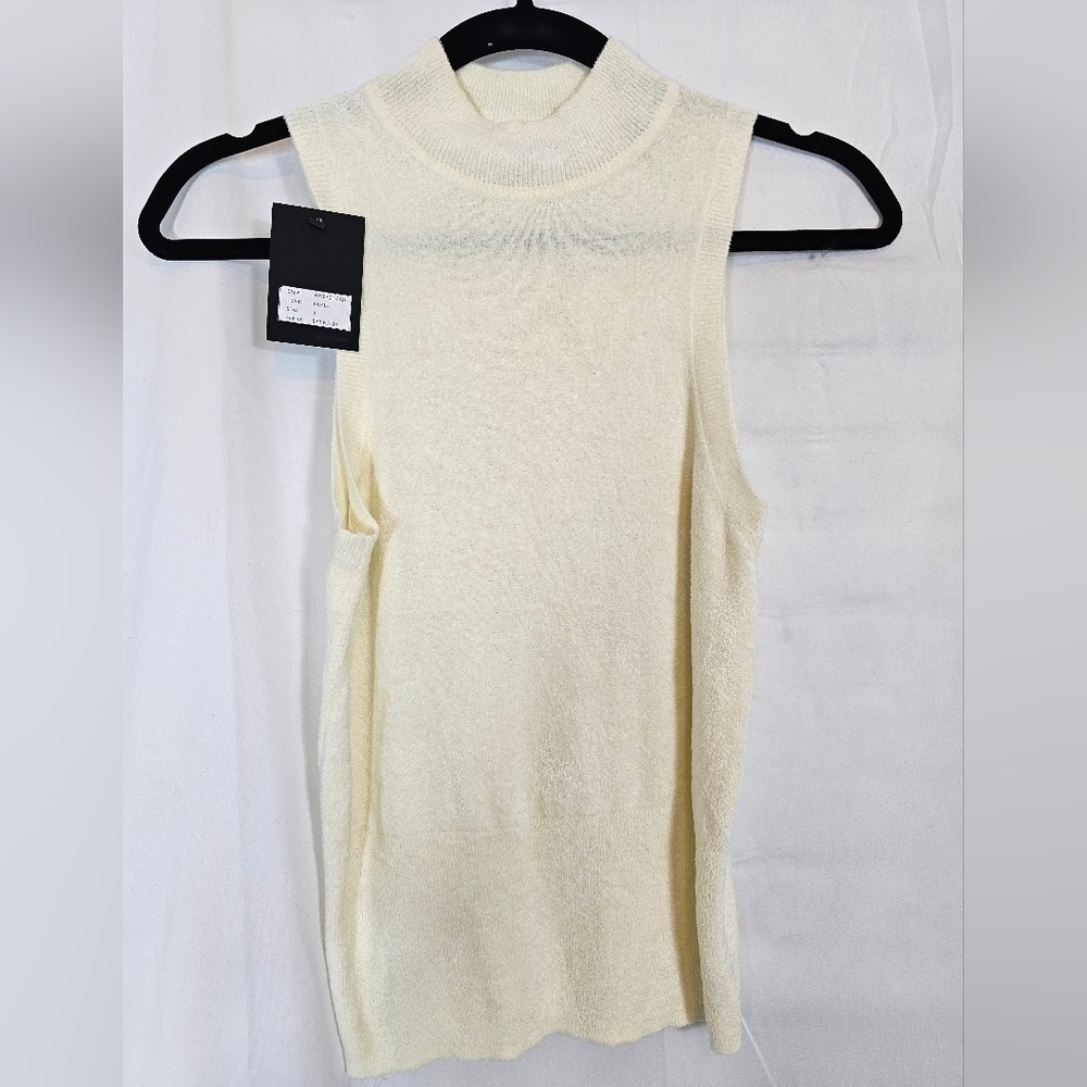 Atm size Small Chalk mock neck sleeveless sweater blouse NWT
